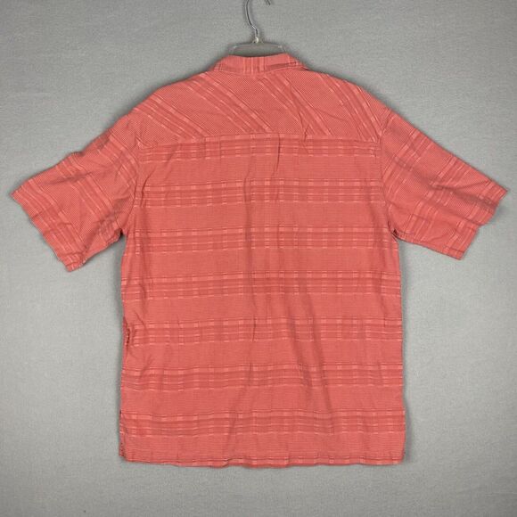 Tori Richard Honolulu Hawaiian Shirt Mens Large Red Print Pocket Silk Blend - Picture 2 of 7